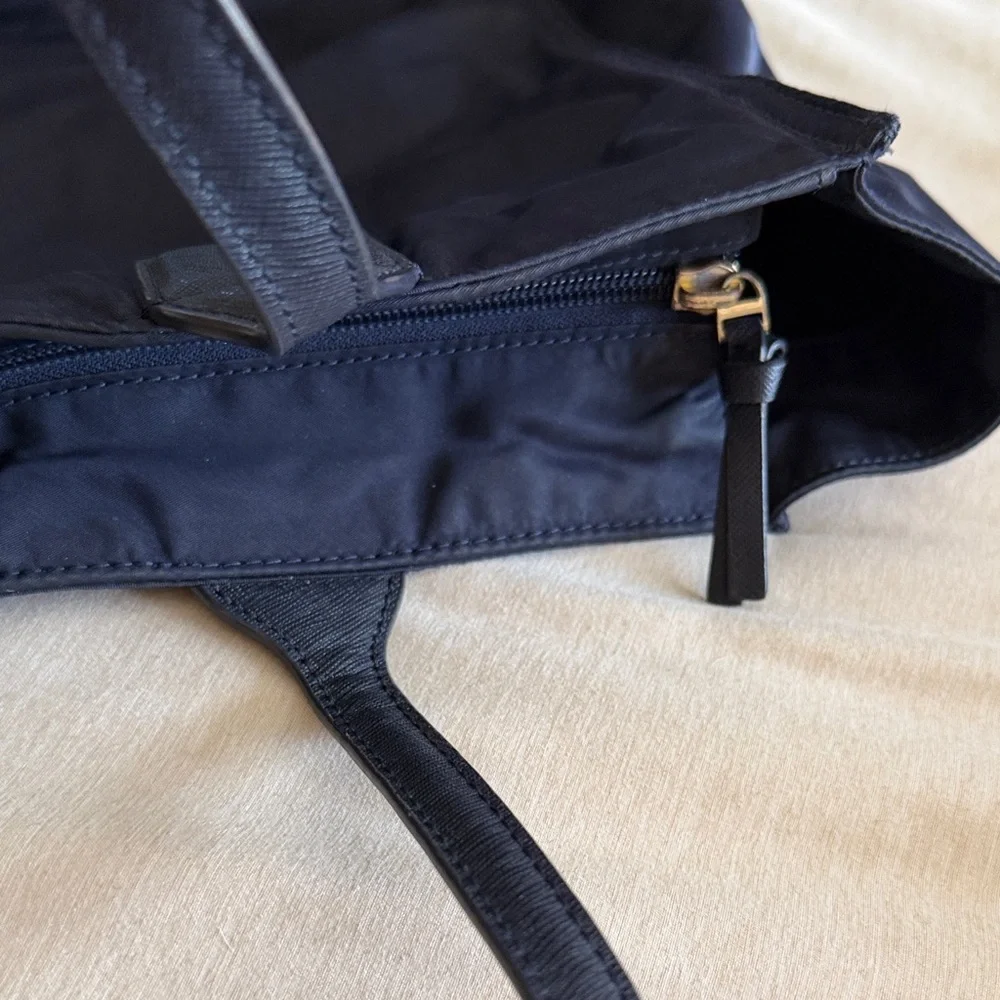 Tory Burch Dark Blue ELLA Tote with Logo